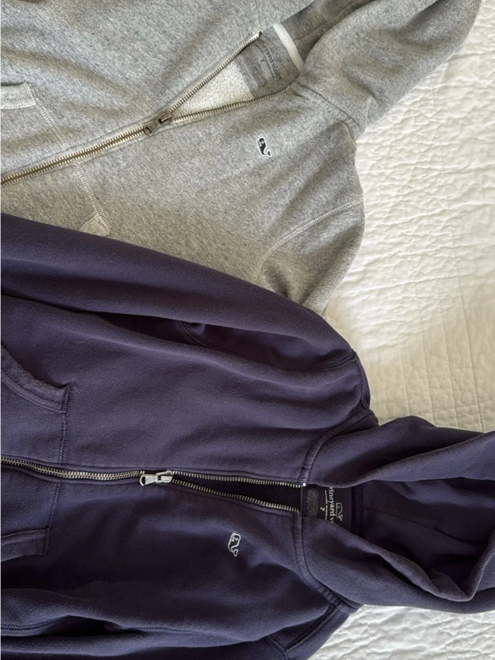 Children's Full-Zip Hoodie Jacket - Gray & Navy